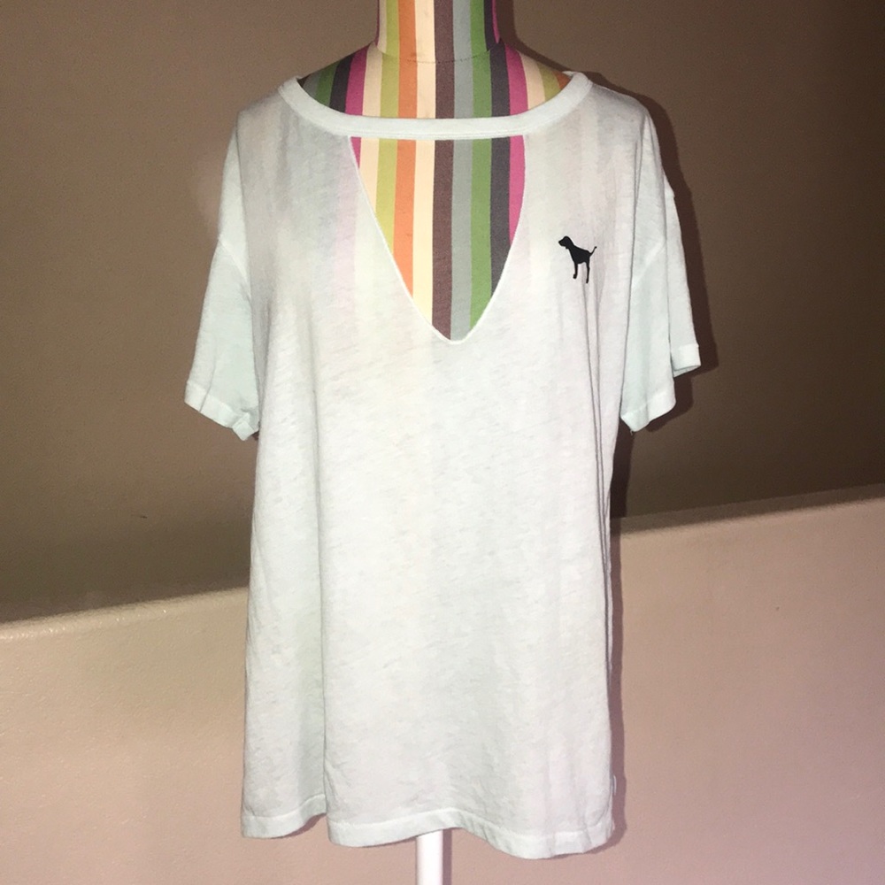 PINK choker cut out tee